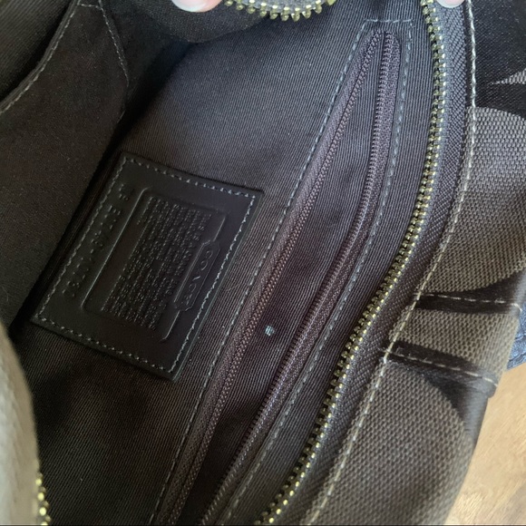 Chocolate Coach Shoulder Bag w/leather trim - Picture 3 of 6